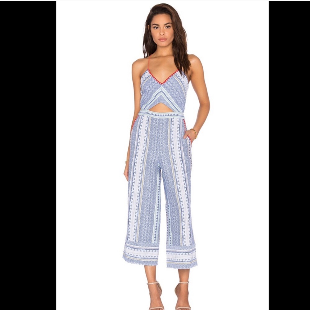 Saylor Aztec Pattern Keyhole Jumpsuit Rare Romper